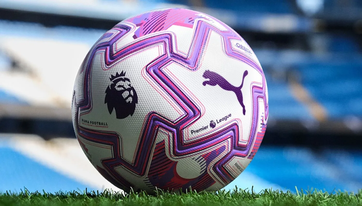 Football having premier league logo